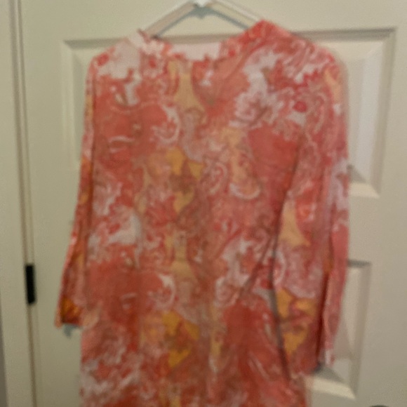 Pretty 100% linen shirt. Size L. Linen Charter Club. - Picture 3 of 4